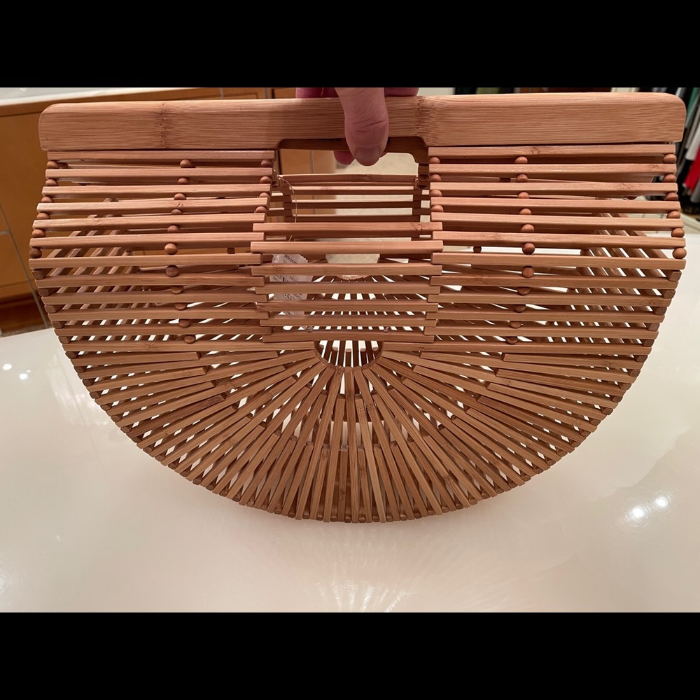 Cult Gaia Ark Small Clutch in Natural Bamboo